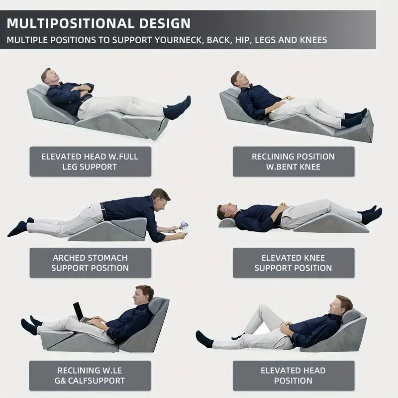 Foam Bed Wedge Sleep Support System, Sleeping Pillow Wedge, Leg Elevation Pillow