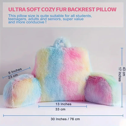 Premium Rainbow Color Stuffed Back Support Pillow