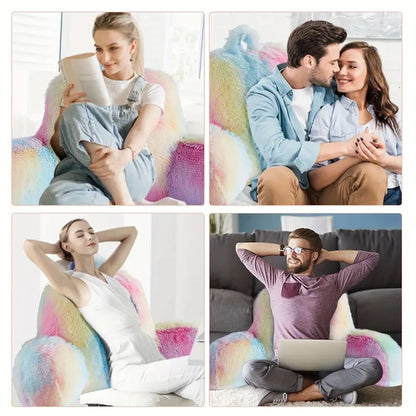 Premium Rainbow Color Stuffed Back Support Pillow