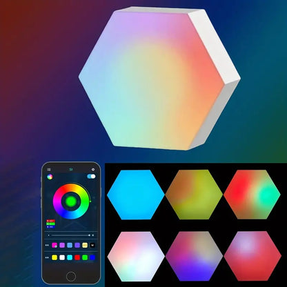 Smart LED Hexagonal Light, RGB Color Changing Indoor Wall Light