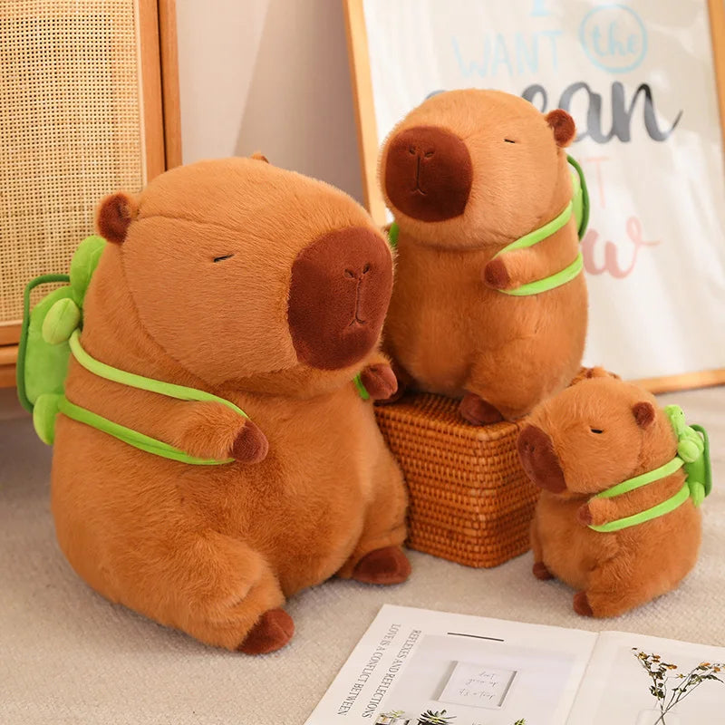 Capybara With Turtle Backpack Plush Toy