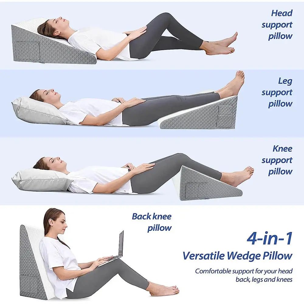 Wedge Pillow for Sleeping, Triangle Elevated Pillow