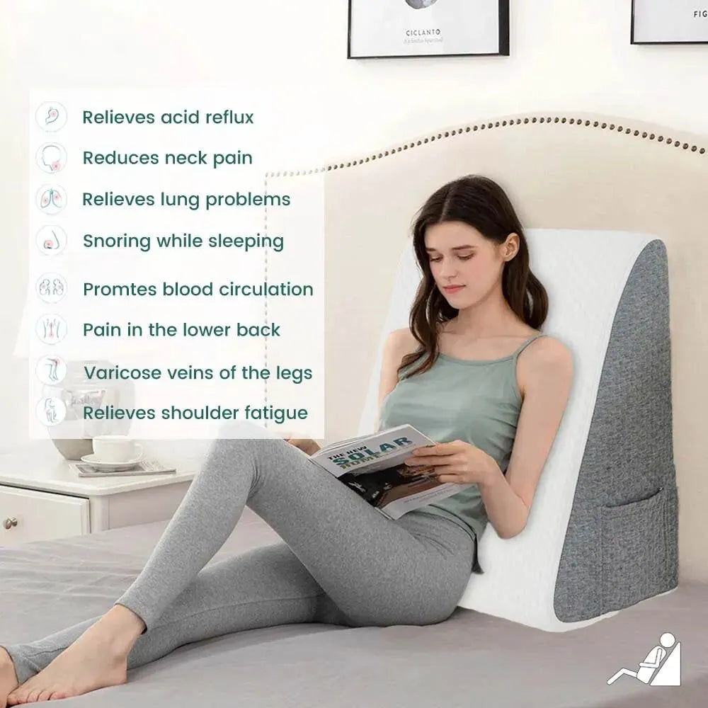 Wedge Pillow for Sleeping, Triangle Elevated Pillow